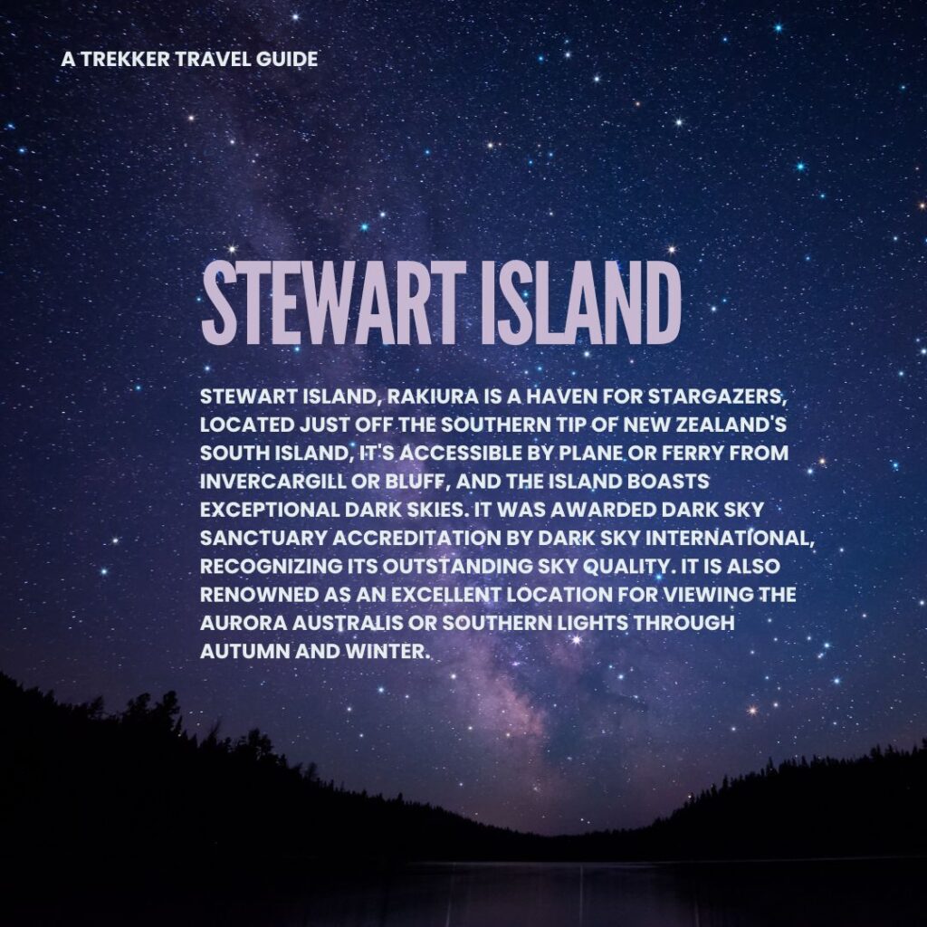 The image is of Stewart Islands dark sky reserve, the Milky Way is showing against the darkened, rugged hills of the island.