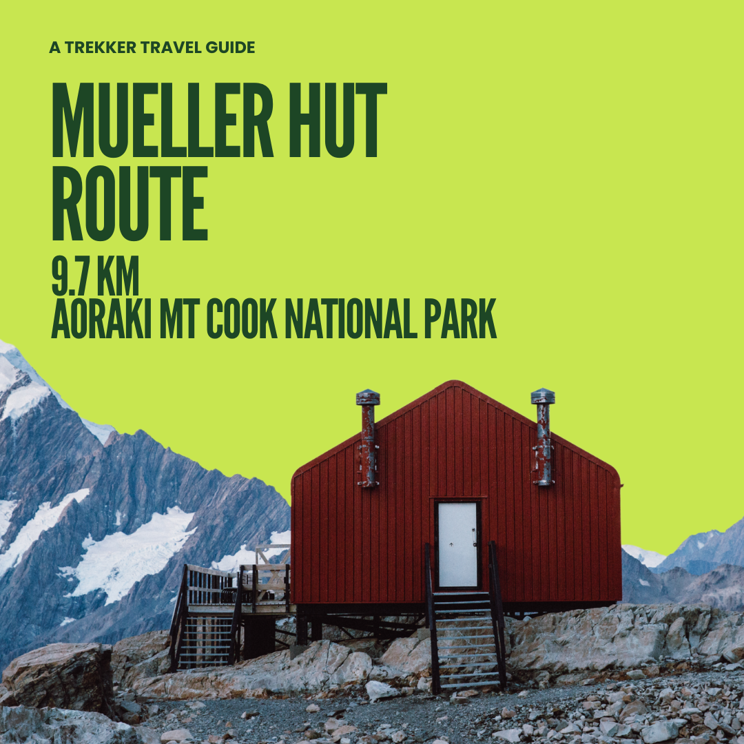 Mueller Hut - A red hut on Aoraki Mt Cook